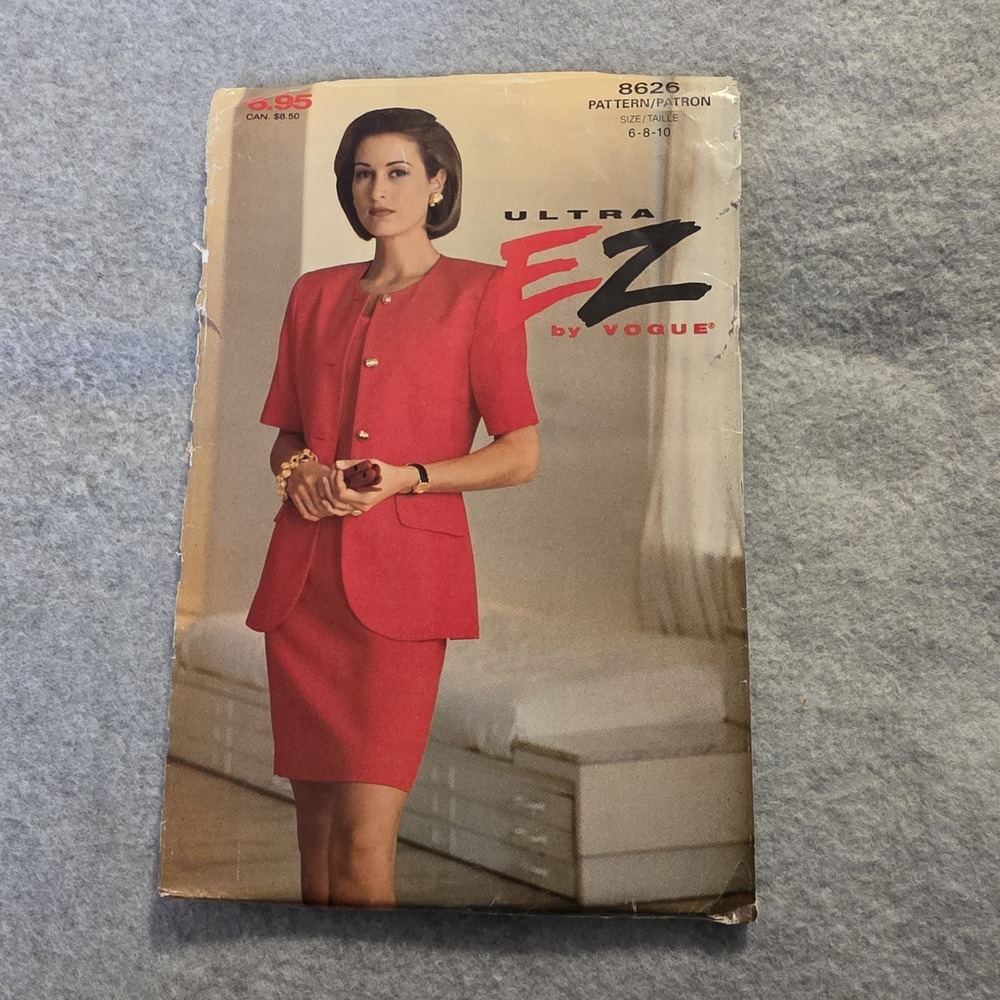 Vogue Vintage Original 8626 Womens Jacket Sewing Pattern Size 6 8 10
